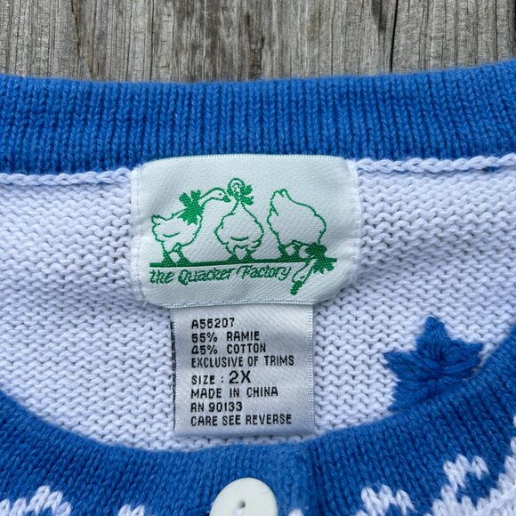 The Quacker Factory women's 2X cardigan sweater sailboats boats - Picture 16 of 16